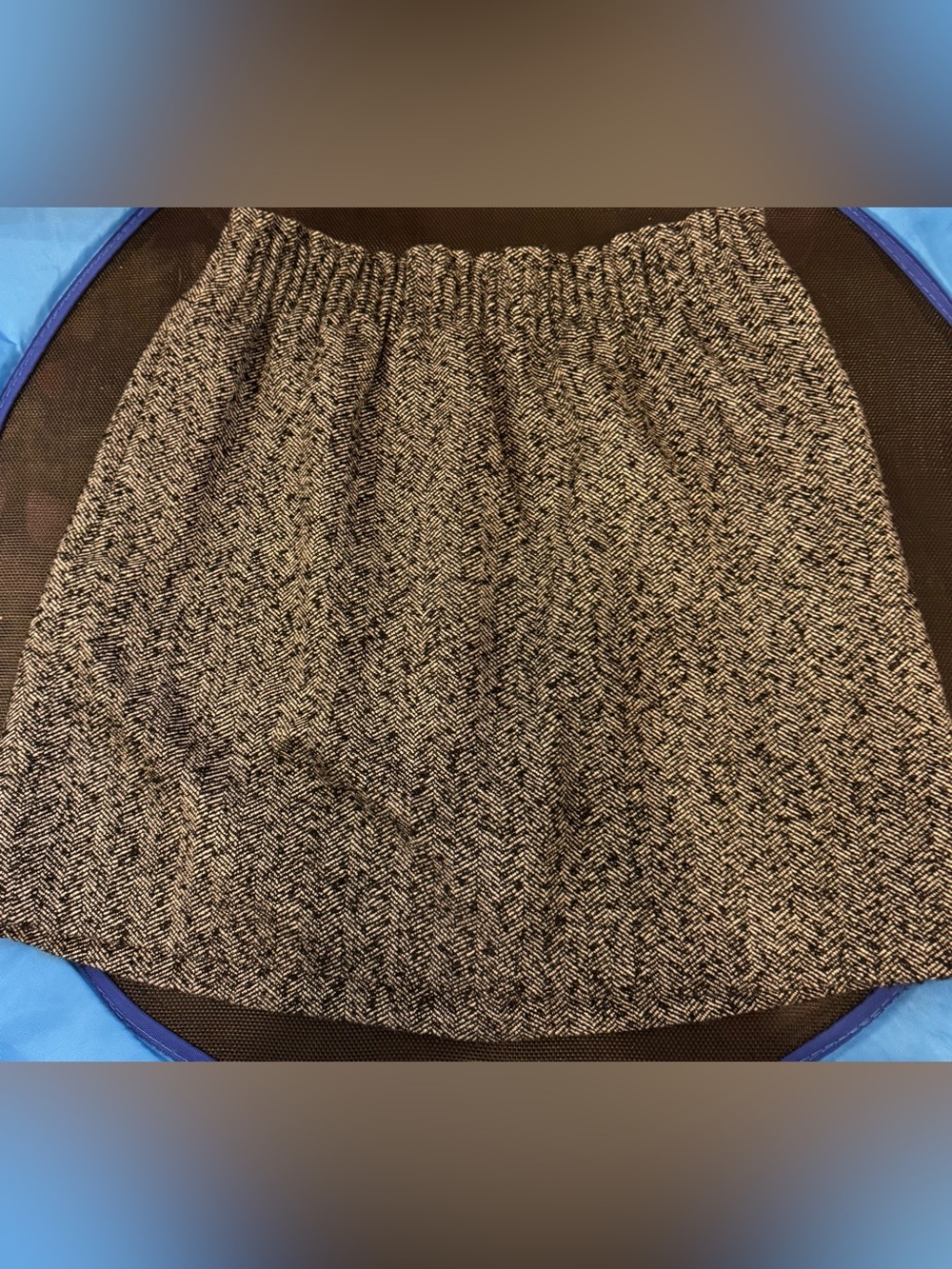 J. Crew Black and White Herringbone Mini Skirt